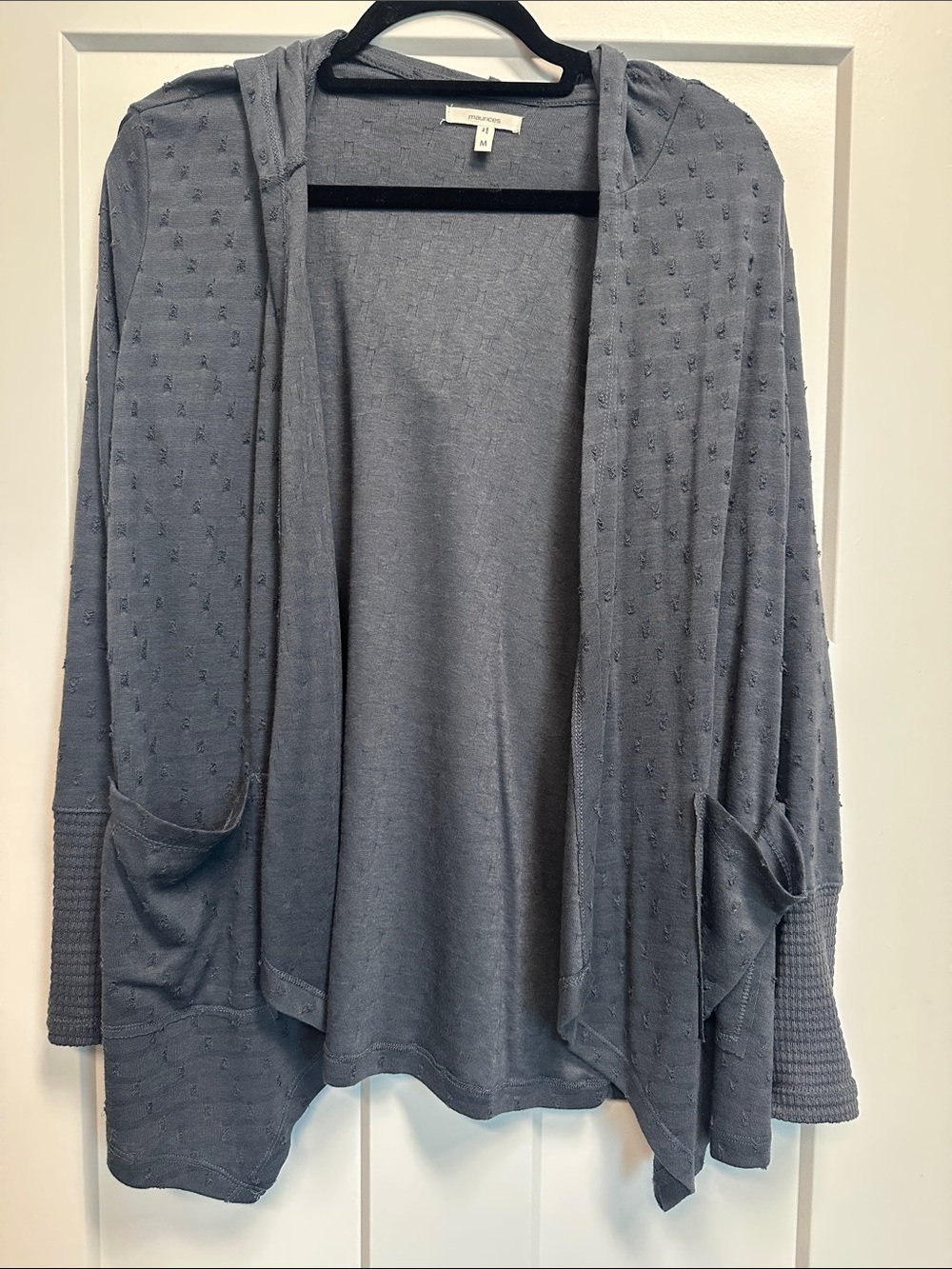 Maurices Lightweight Hooded Open Cardigan Sweater Knit - Gray